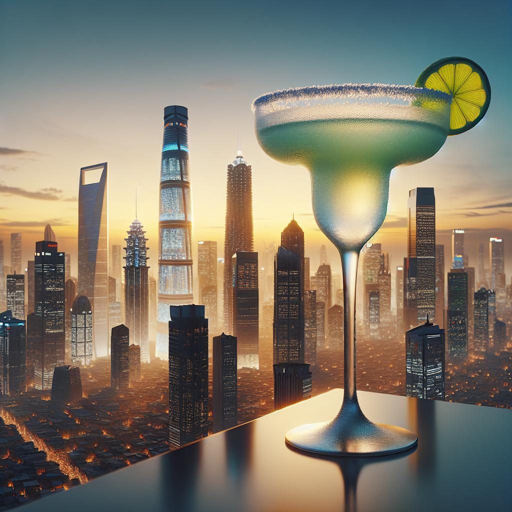 Margaritas and cityscape vibe.