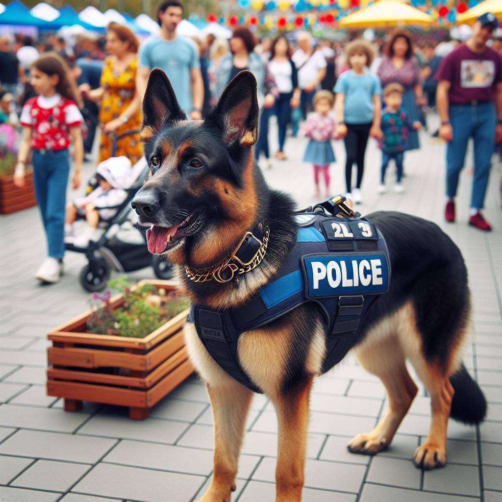 Police dog at event.