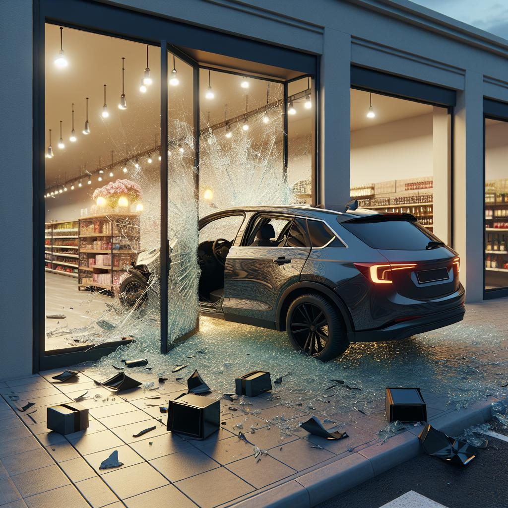 Car drives into store.