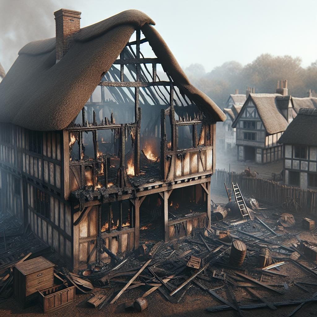 Shakespearean house fire aftermath