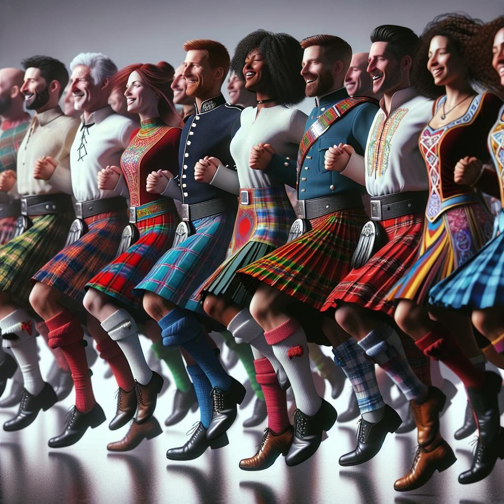 Celtic dancers in kilts