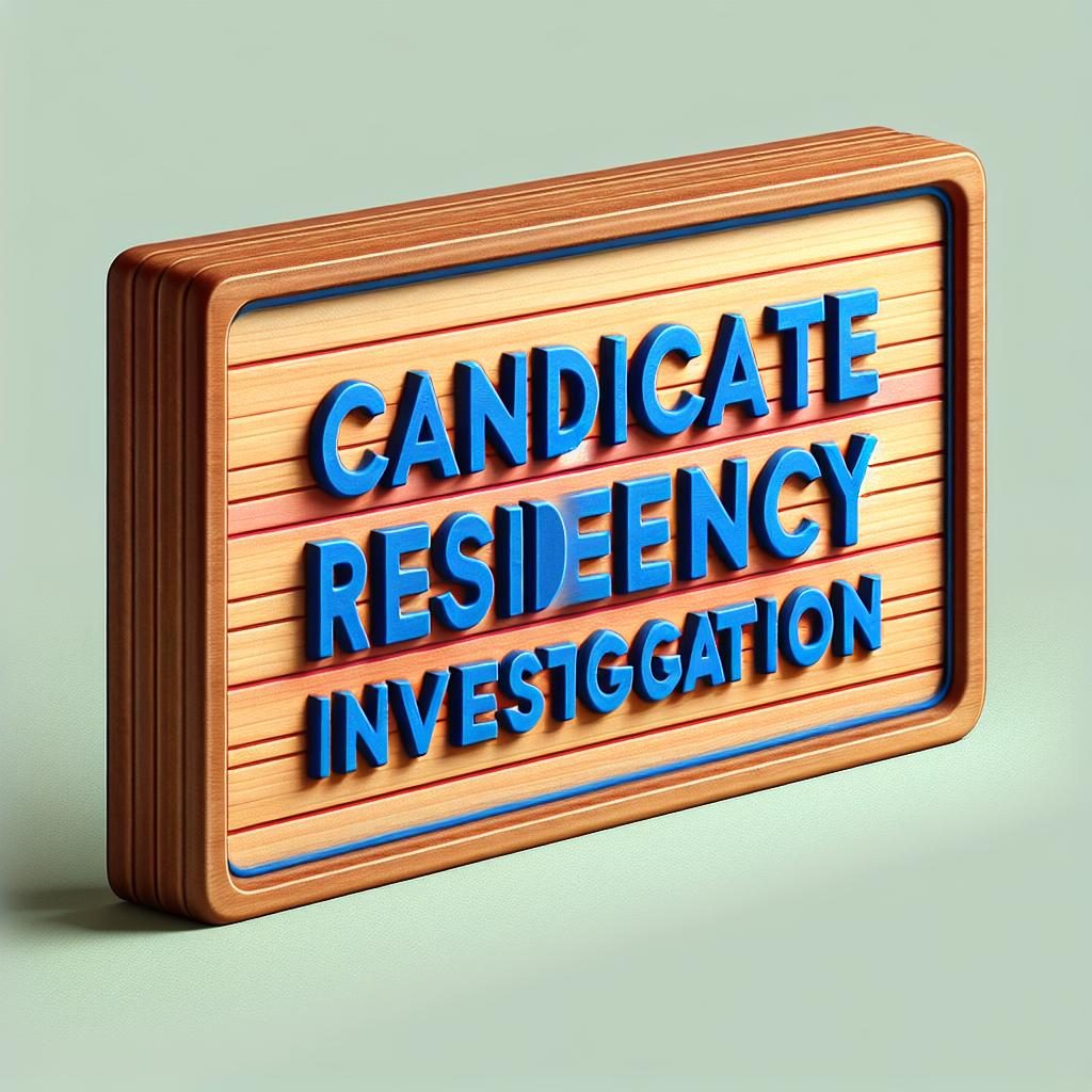 Candidate residency investigation sign.