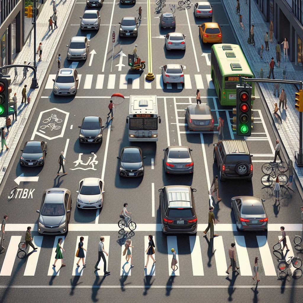 Intersection traffic flow illustration