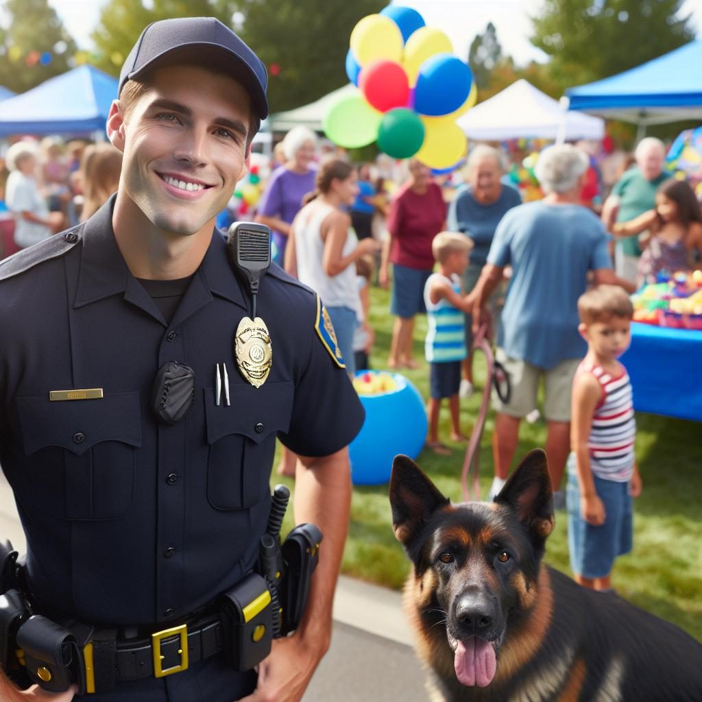 K9 officer enjoying community event