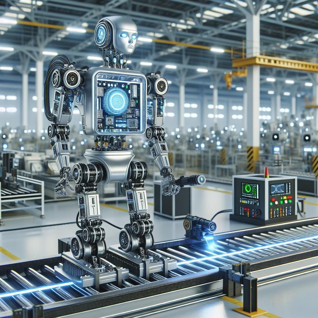 Smart robot revolutionizing industry.