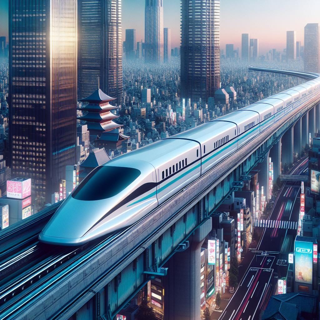 Futuristic Tokyo maglev train