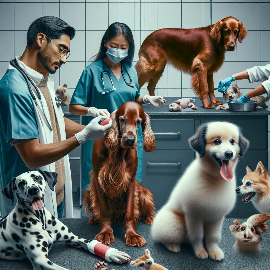 Rescue dogs receiving care