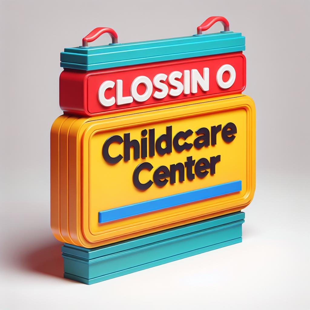 Childcare center closed sign