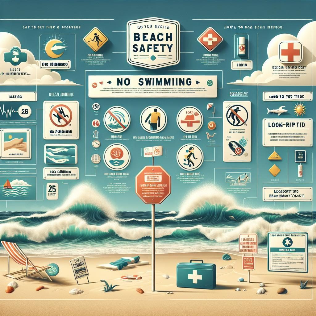 "Beach safety infographic design"