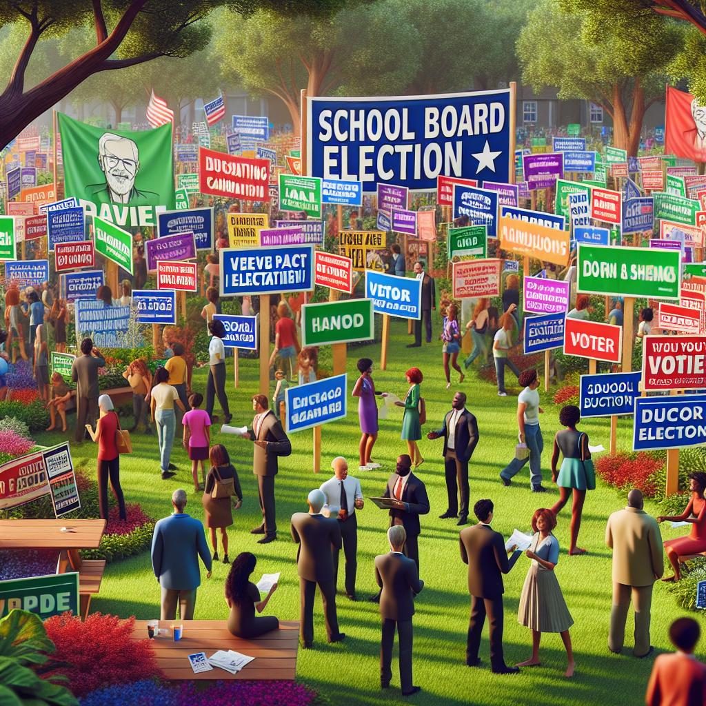 School board election campaigning