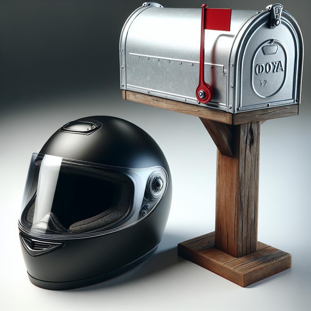 Motorcycle helmet and mailbox