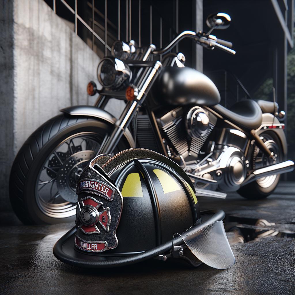 Firefighter helmet and motorcycle