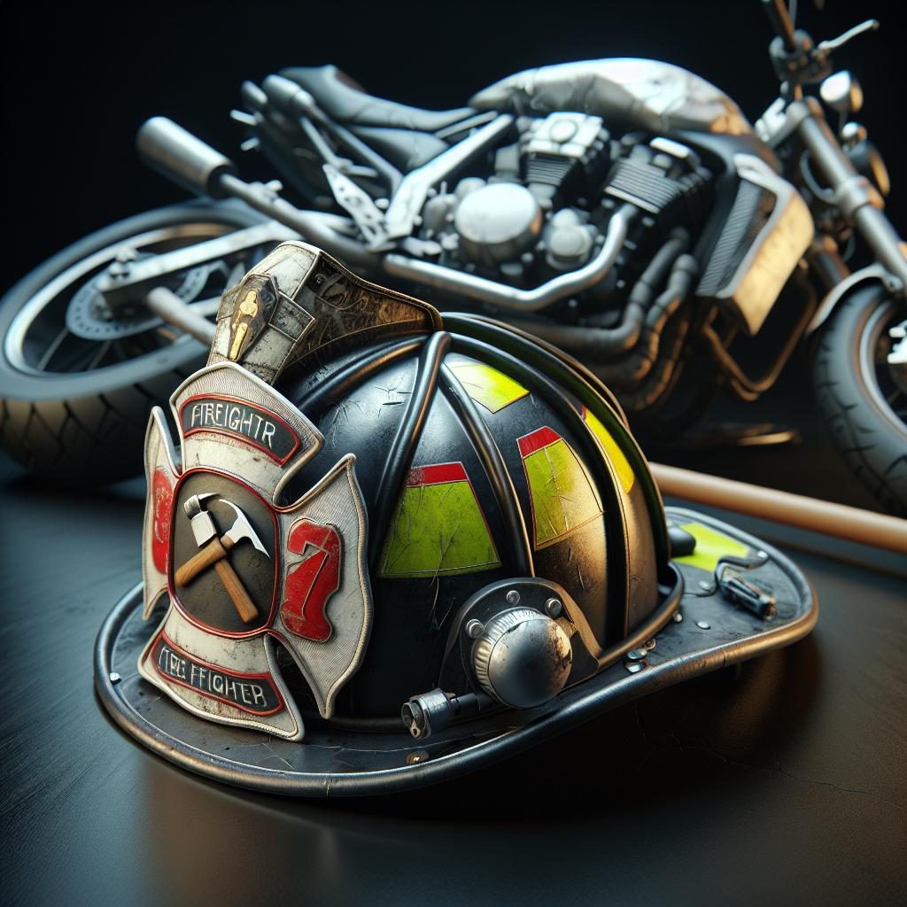 Firefighter helmet and motorcycle crash