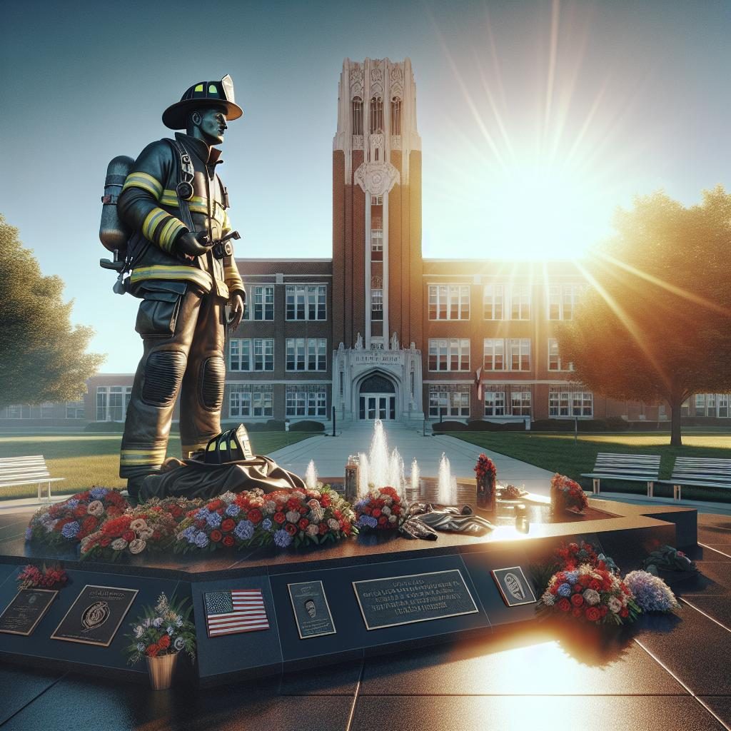 High school and firefighter memorial