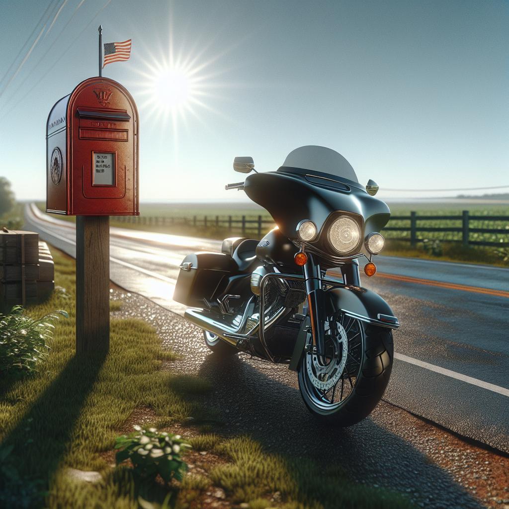 Motorcycle near mail box