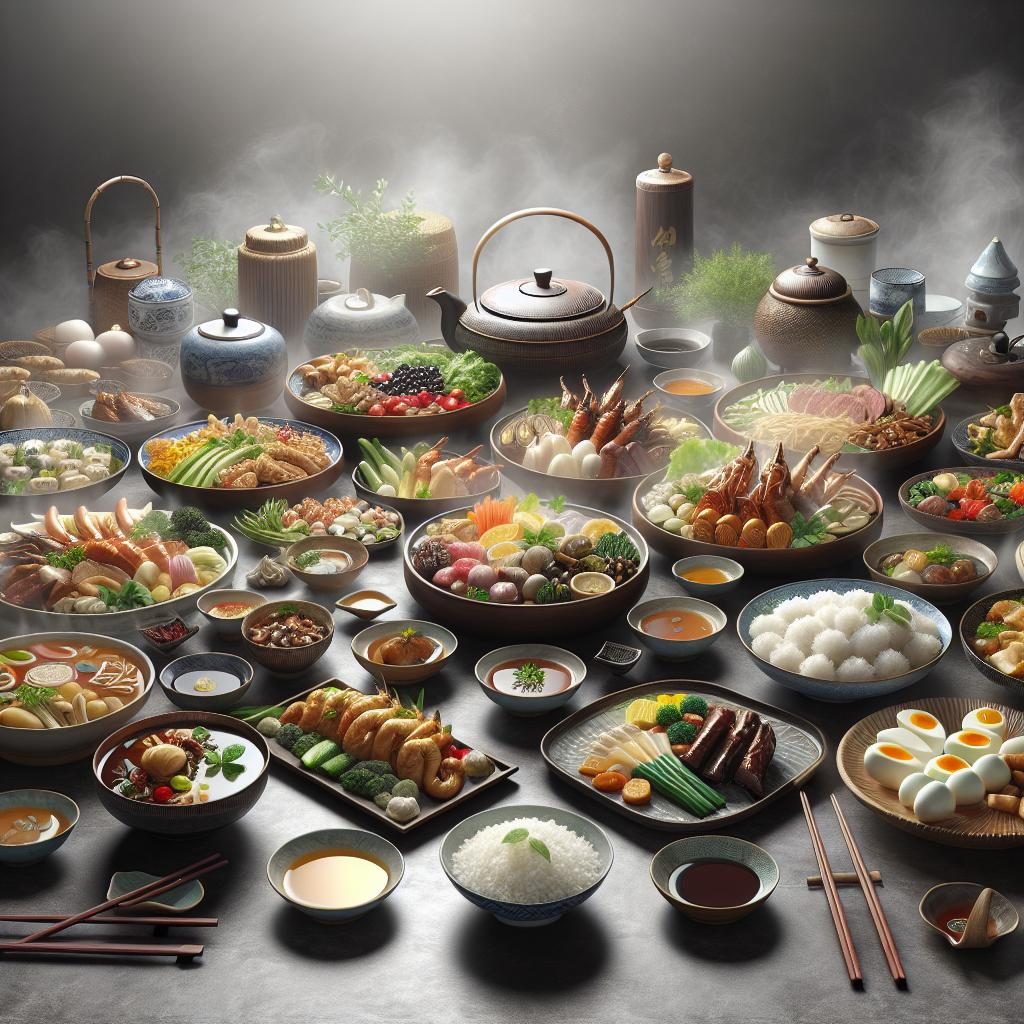 Asian cuisine dishes