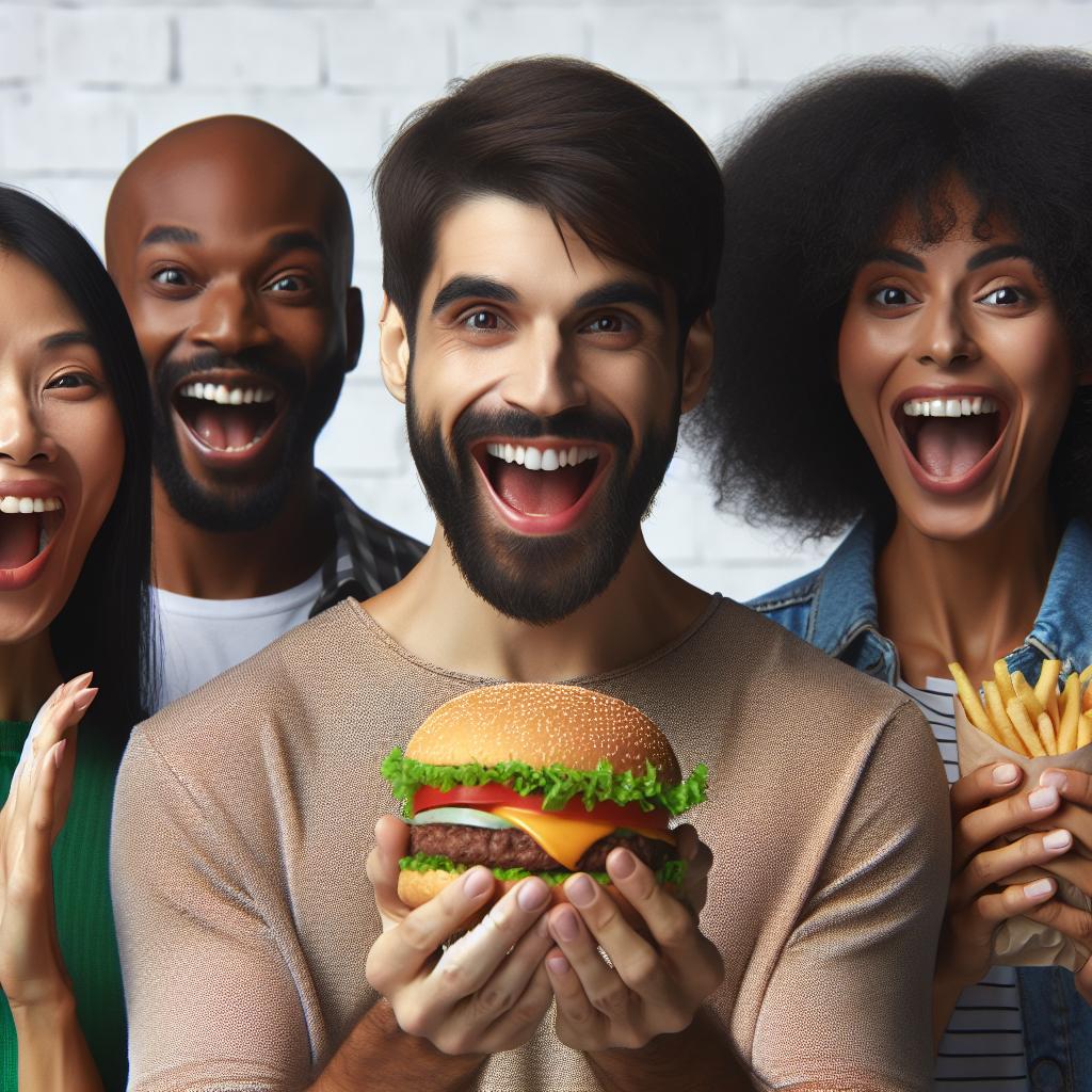 Excited Burger Fans