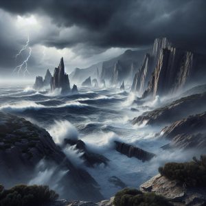 Stormy Coastal Landscape