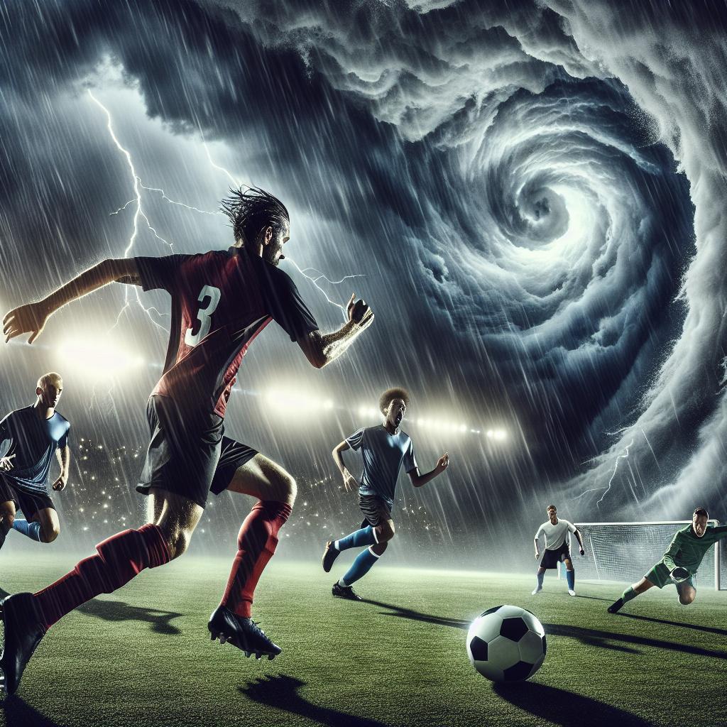 Football Under Hurricane Skies