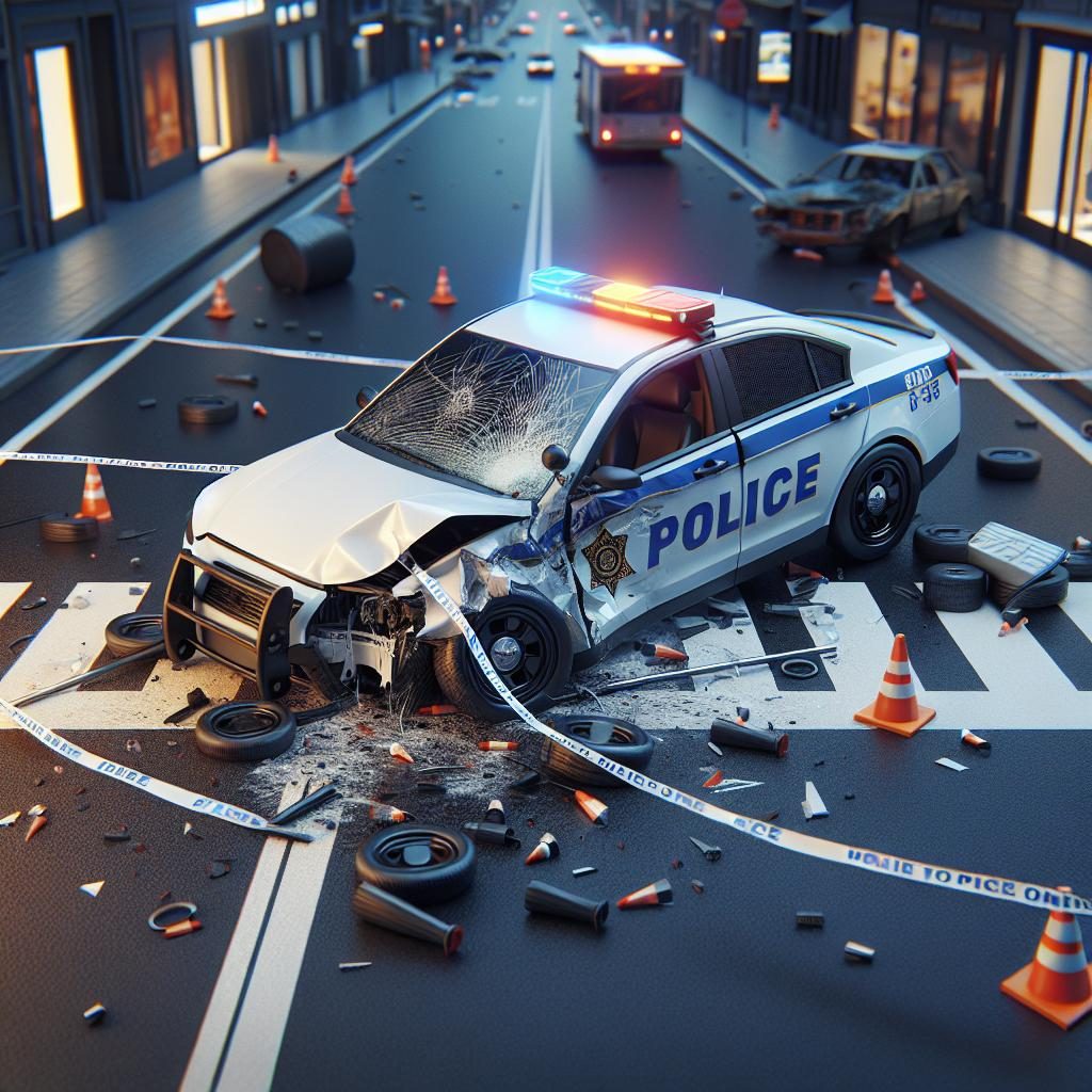 Police Car Accident Scene