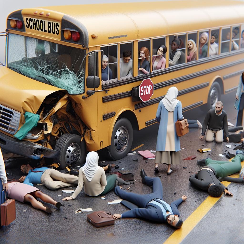 School Bus Accident Scene