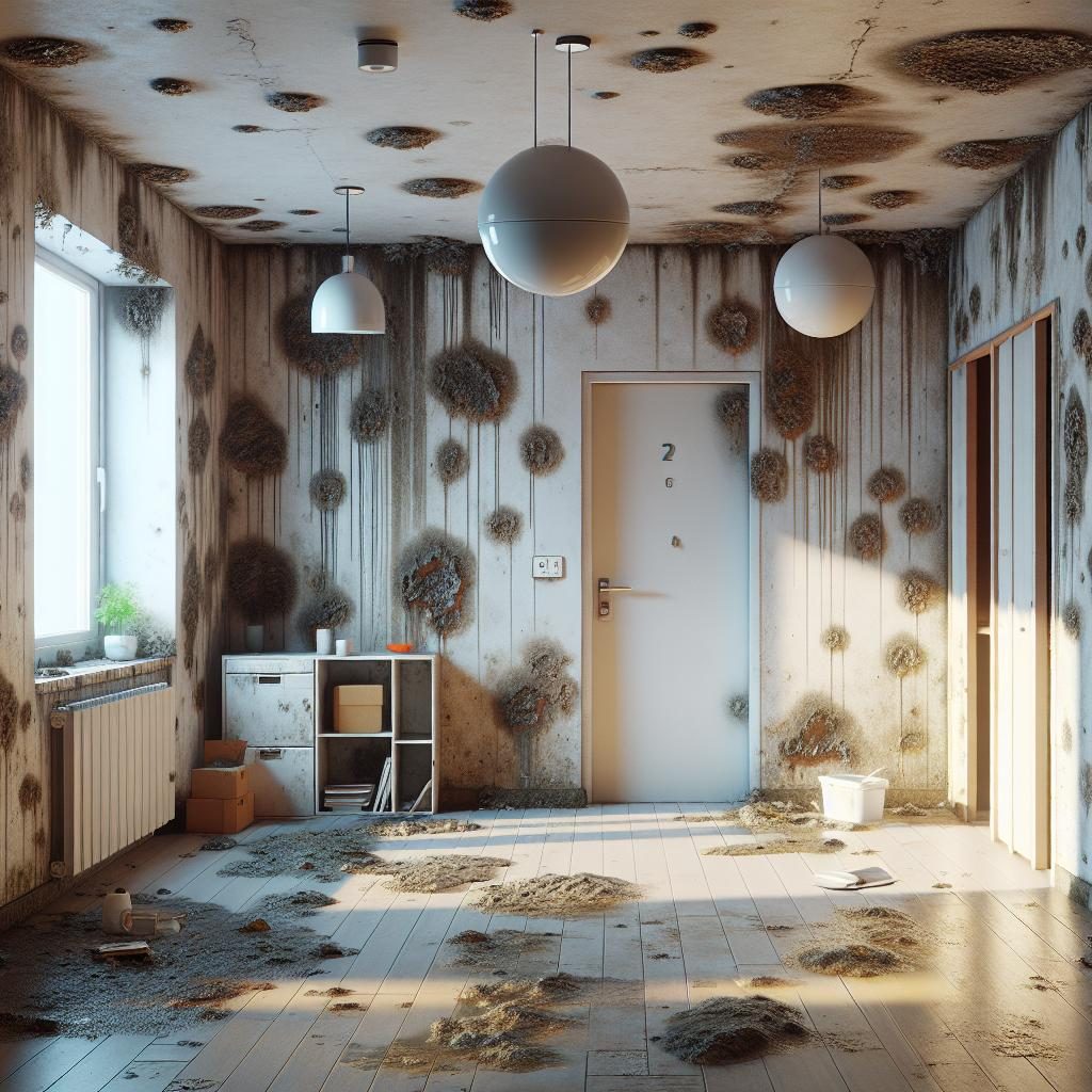 Moldy apartment interior