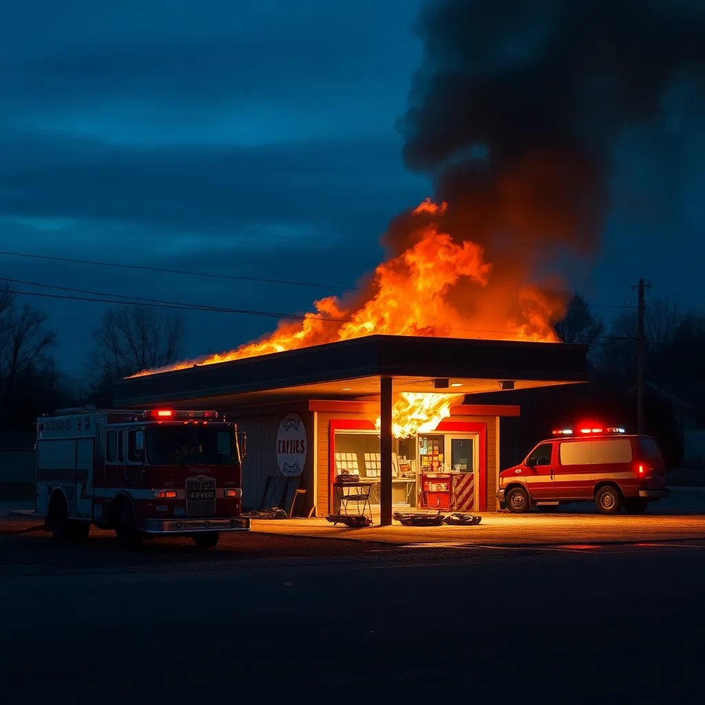 Fire Breaks Out at Abandoned Convenience Store in Richland County, Prompting Emergency Response