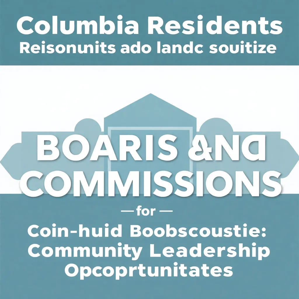 Columbia Residents Encouraged to Join Local Boards and Commissions for Community Leadership Opportunities