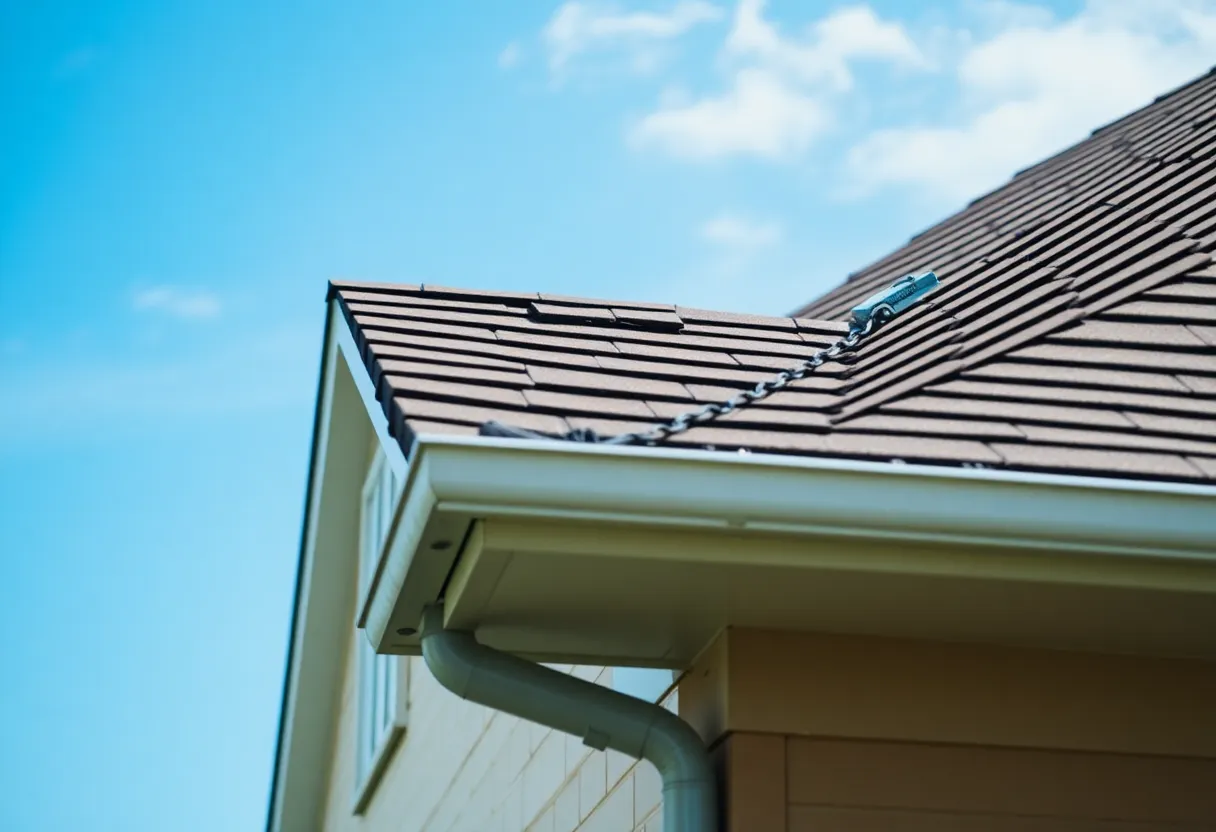 Homeowner inspecting the roof for maintenance