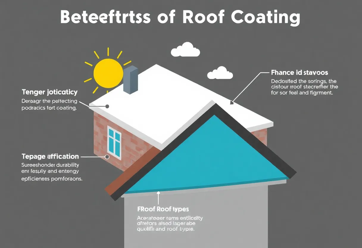 Illustration highlighting the advantages of roof coatings.