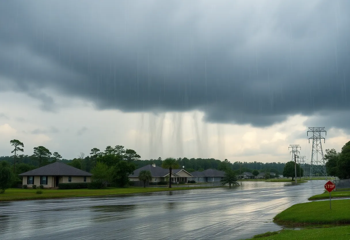 Heavy rainfall causing flash floods in South Carolina