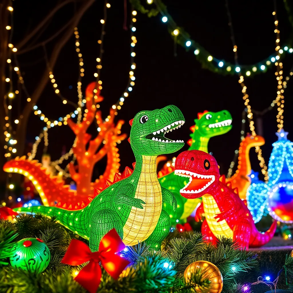 Dinosaur Delight Transforms Lexington Home into Holiday Wonderland