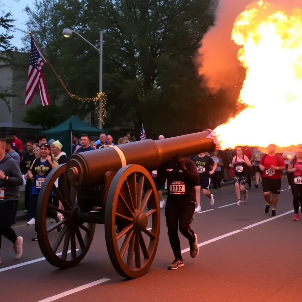 Fort Jackson's Holiday Post Run Blasts into Columbia with Cannon Fire and Community Spirit