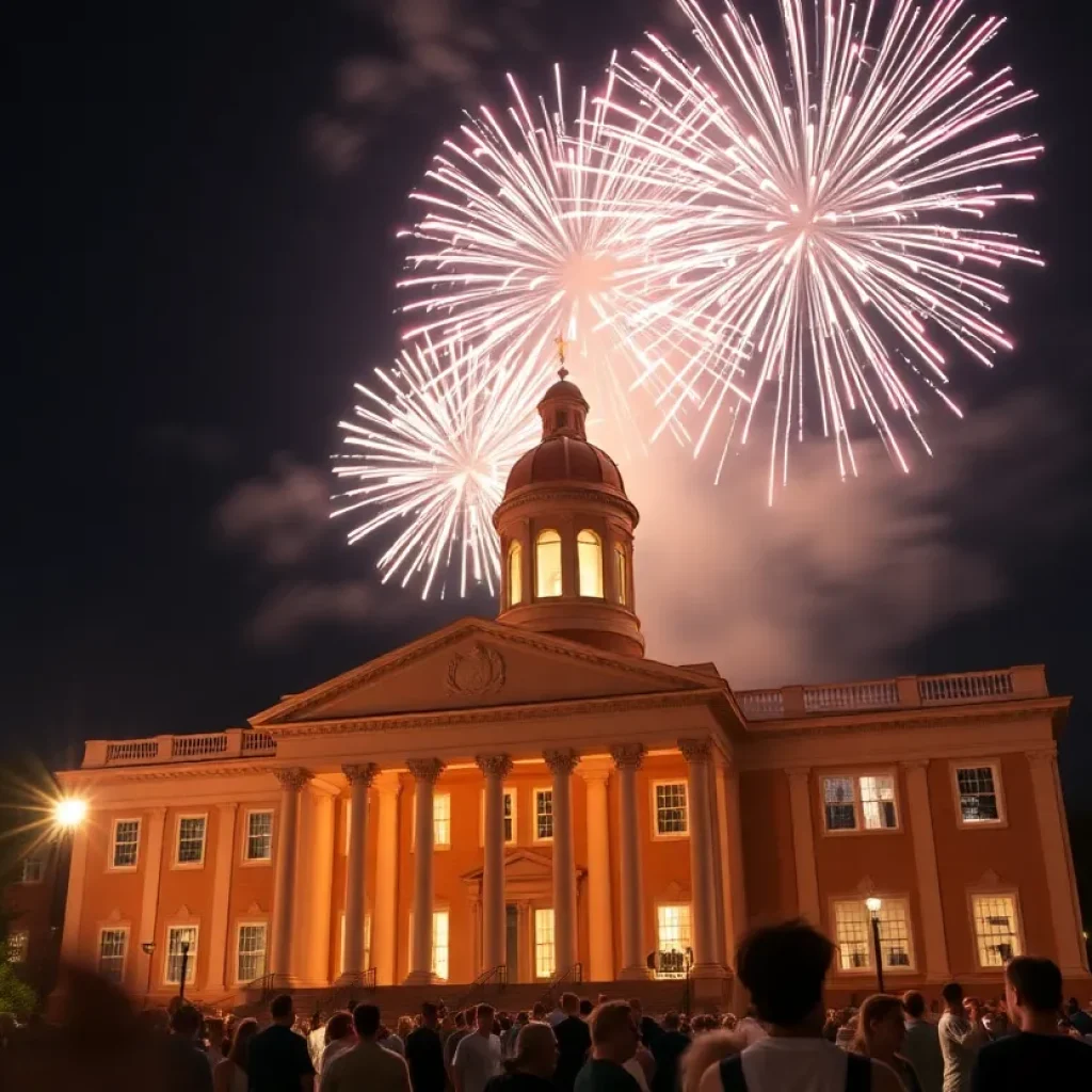 Fireworks display over the South Carolina State House in Columbia, S.C., on New Year's Eve.