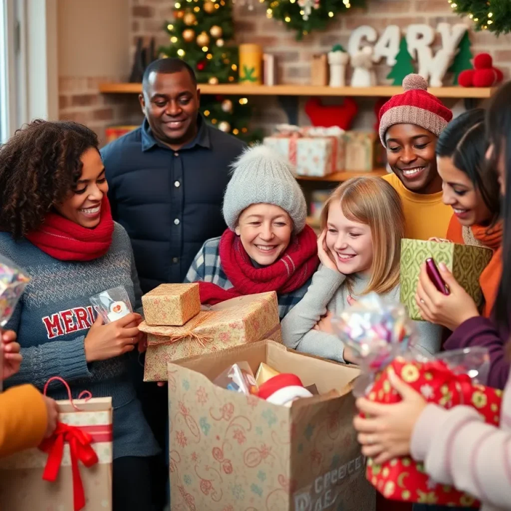 Community members gather to support the Brazzell family during Christmas