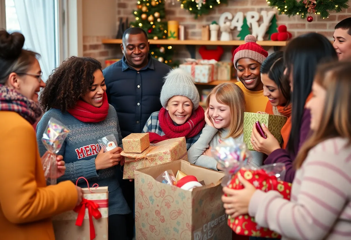 Community members gather to support the Brazzell family during Christmas