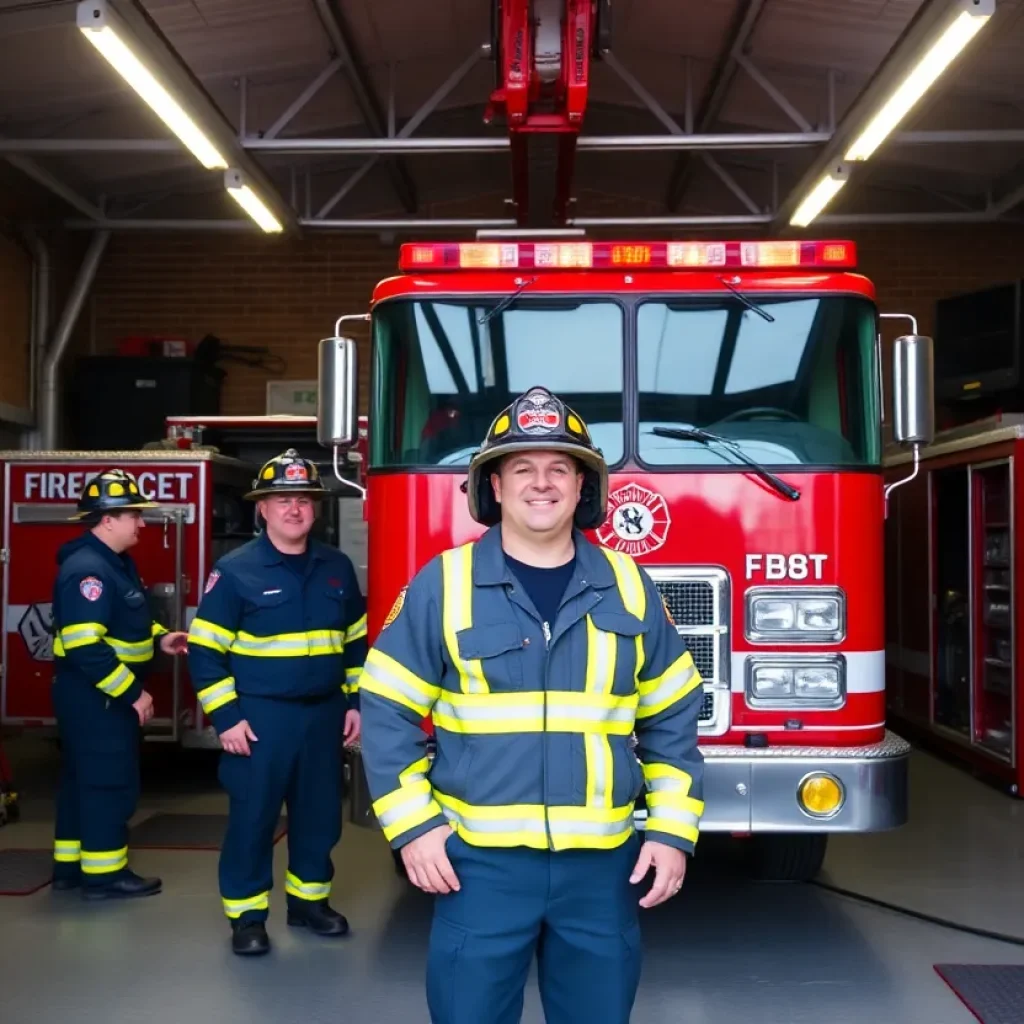 First female firefighter at West Columbia Fire Department in action.