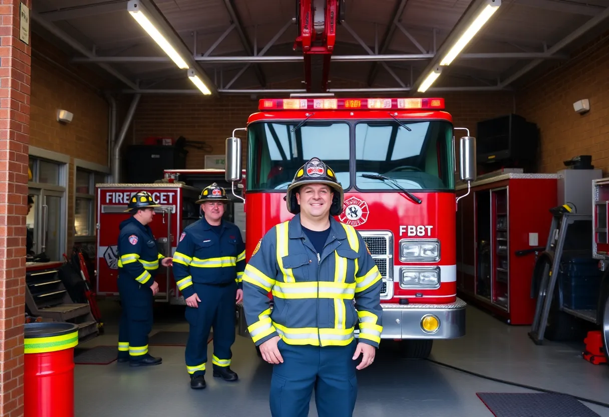 First female firefighter at West Columbia Fire Department in action.