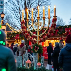 Community holiday display for Hanukkah in Columbia, MD