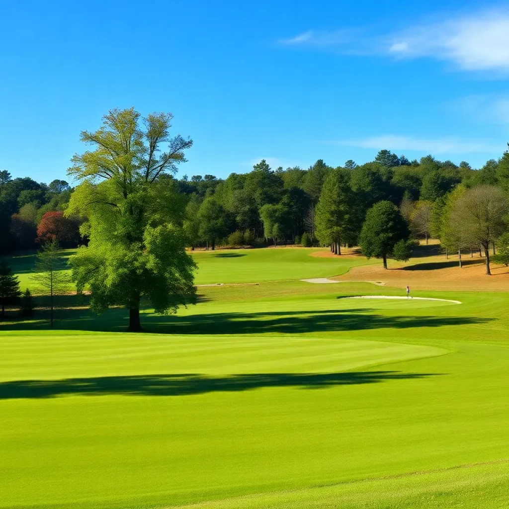 Lush green fairway of Hidden Valley Golf Club in Gaston, SC