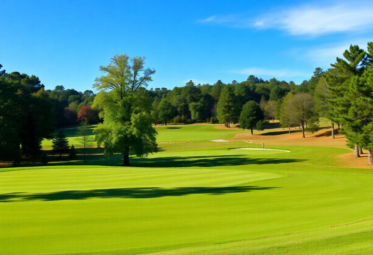 Lush green fairway of Hidden Valley Golf Club in Gaston, SC