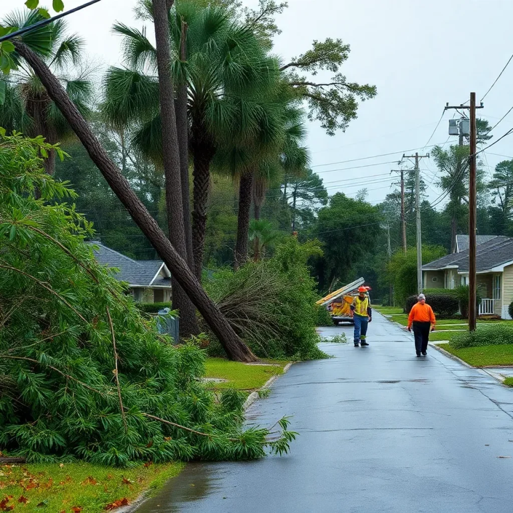 Storm damage in Columbia County after Hurricane Helene