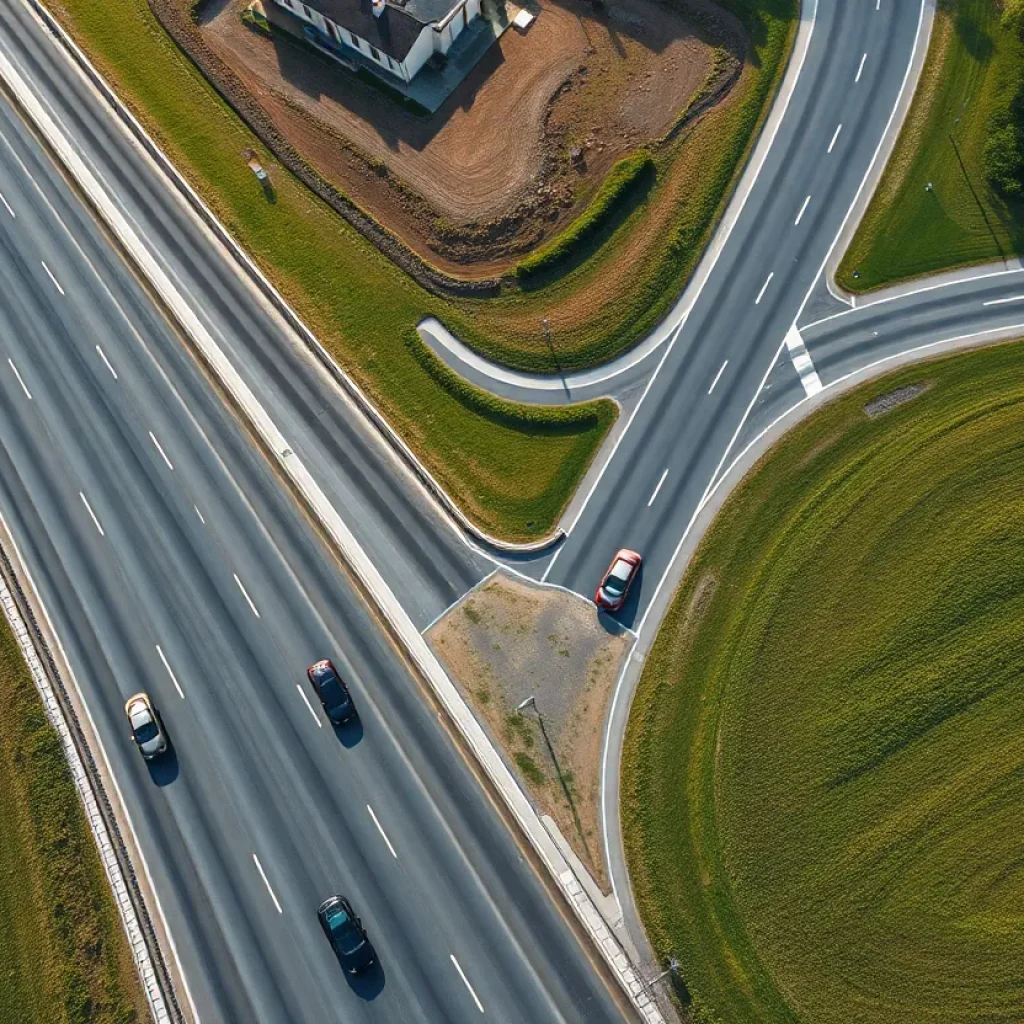 Widened Interstate 26 with multiple lanes in Irmo, SC