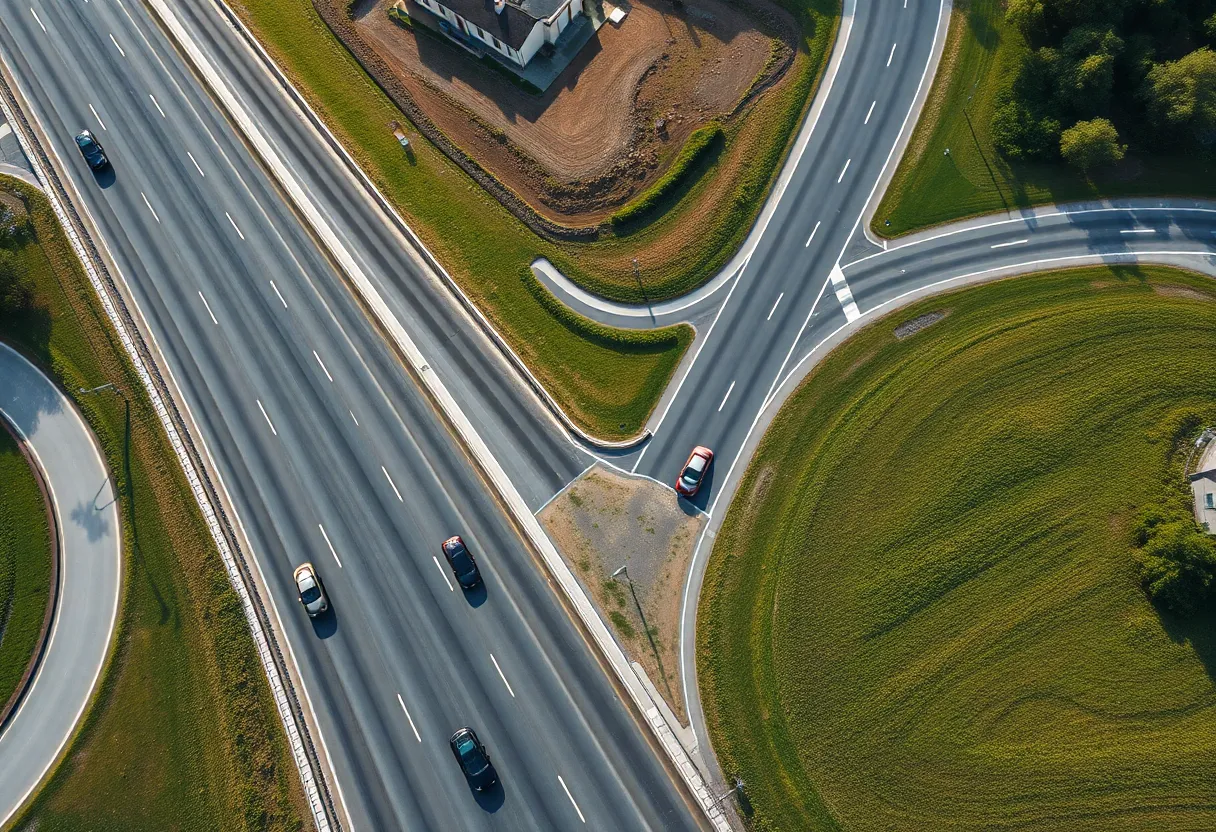 Widened Interstate 26 with multiple lanes in Irmo, SC