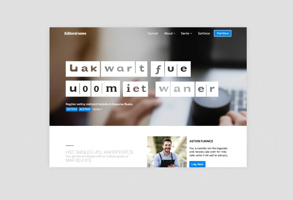 A modern landing page layout with engaging elements.