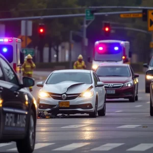 Emergency responders at scene of car accident in Lexington County