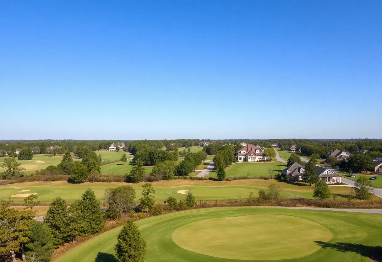 Scenic golf community in Lexington SC with golf courses and luxury homes