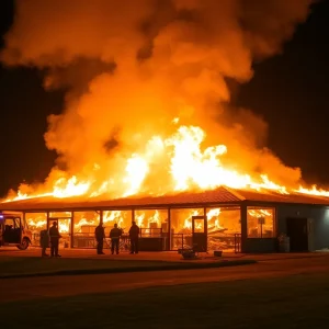 Firefighters battling a major fire at Maurice’s Piggie Park barbecue complex