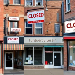 Collage of closed businesses in the Midlands area