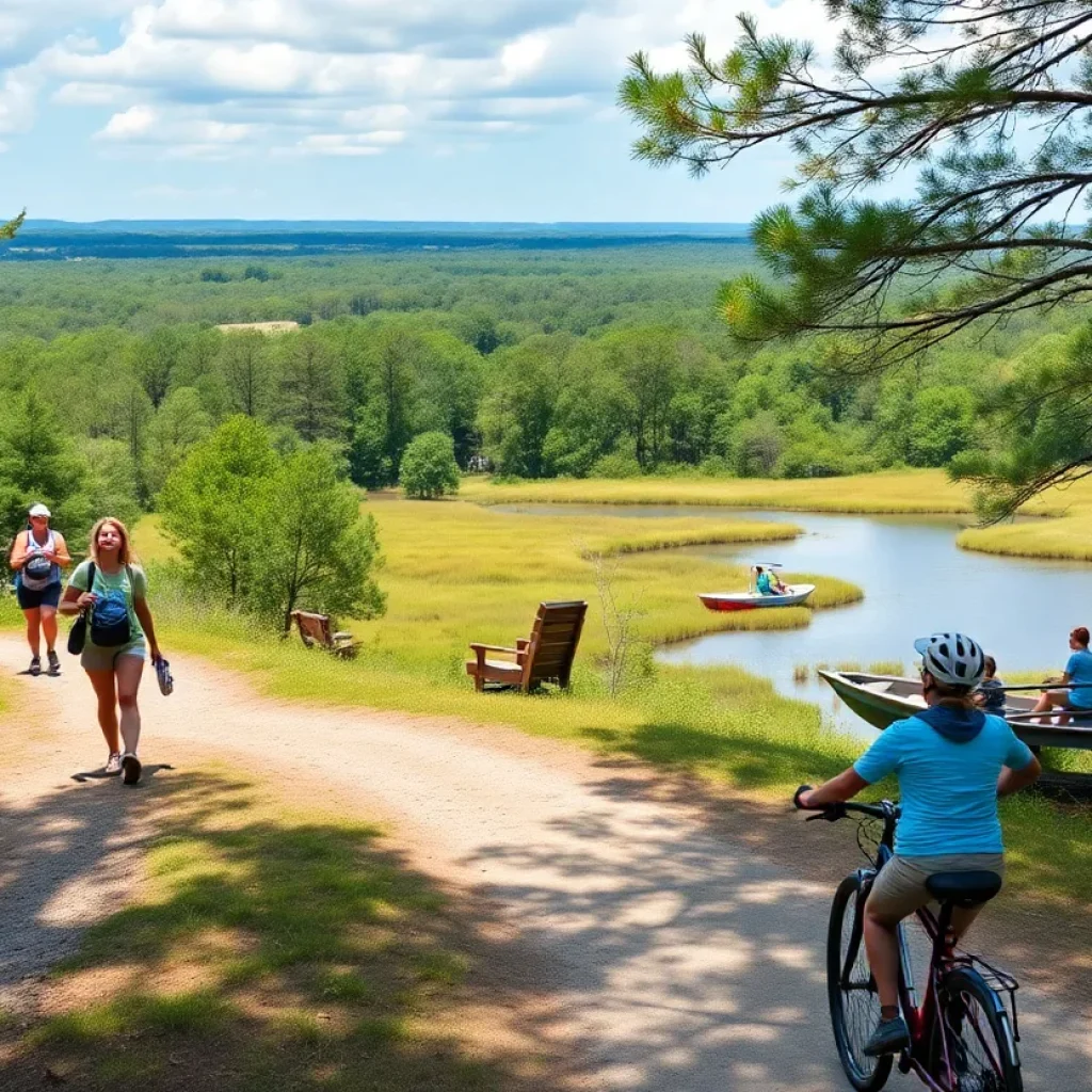 People enjoying outdoor activities in a South Carolina park